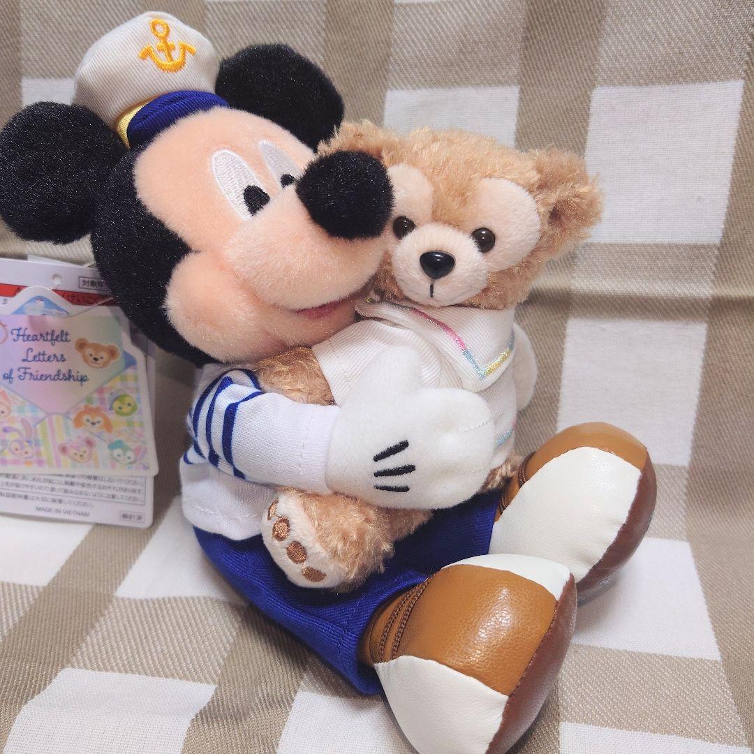 ハートフェルトレターズオブフレンドシップ ミッキー ダッフィー ぬいぐるみバッジ