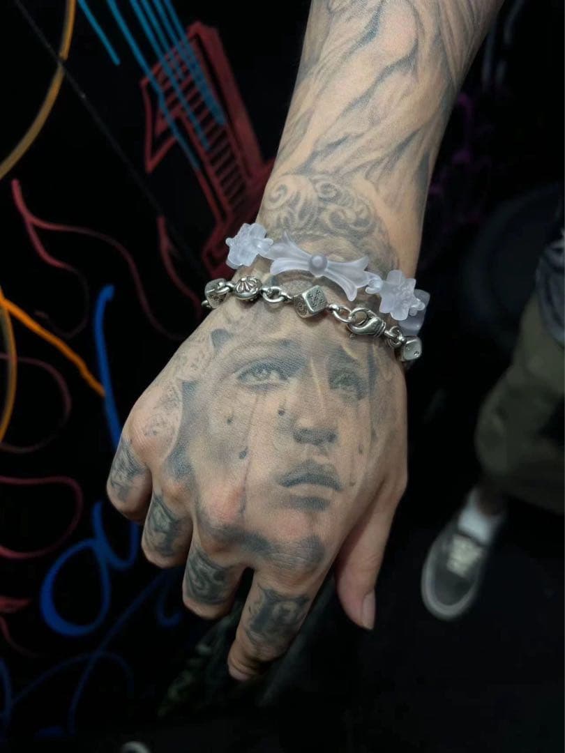 バカデカFAKE HEARTSクロスクリア！十字架 ネックレス　クロムハーツ