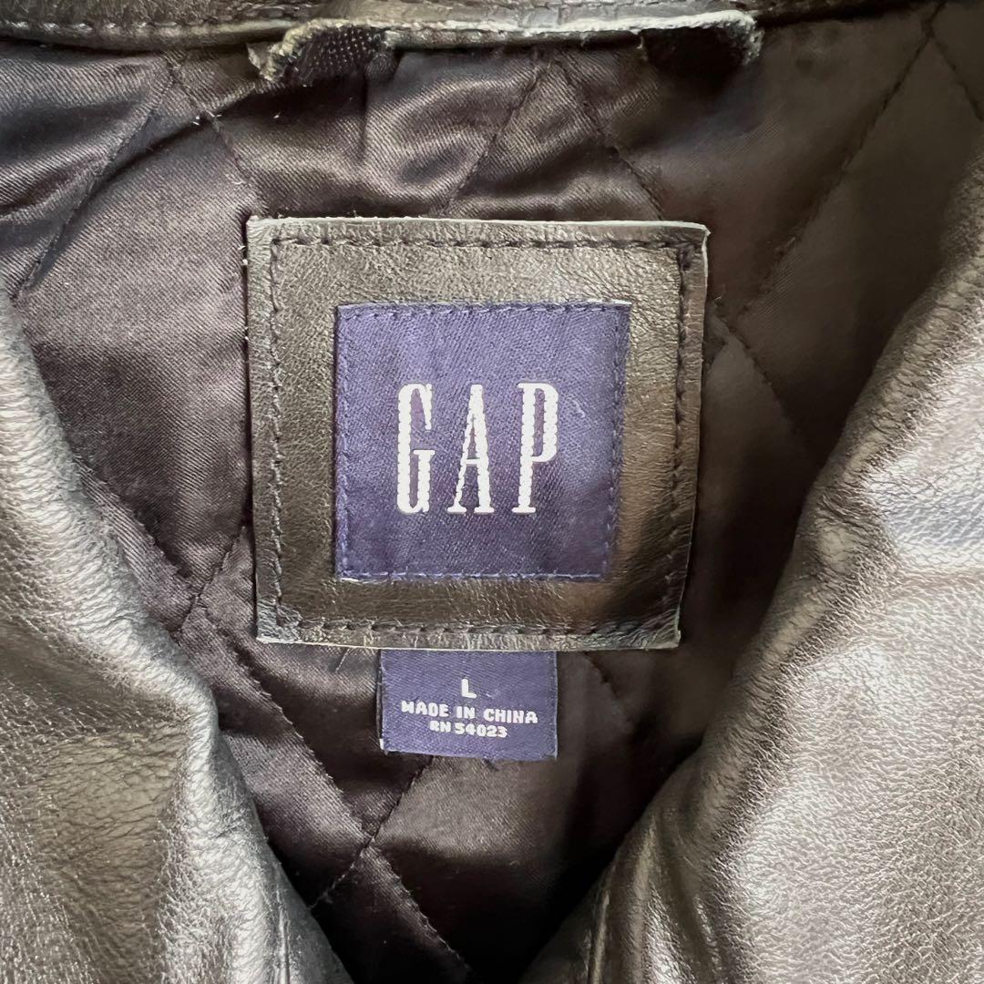 GAP ブラック レザージャケット シングルライダースジャケット