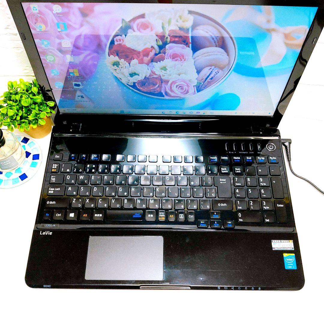 ブルーレイ見れる❣️オフィス✨YouTube✨保存大容量カメラ付黒ノートパソコン