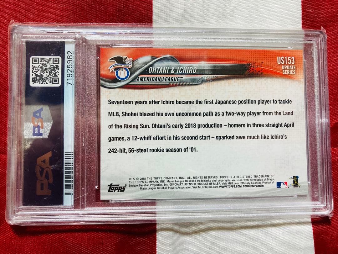 2018 Topps 大谷翔平 イチロー ルーキーカード psa 9 topps