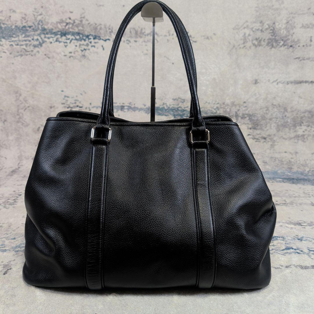 バーニーズニューヨーク トートバッグ レザー 大容量 ブラック A4