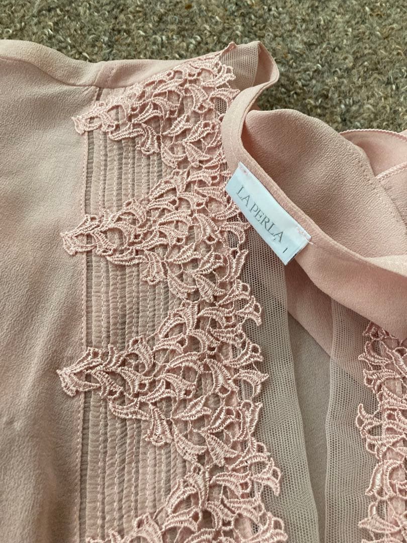 ラペルラ　シルクカーディガン　サイズ1 パウダーピンク