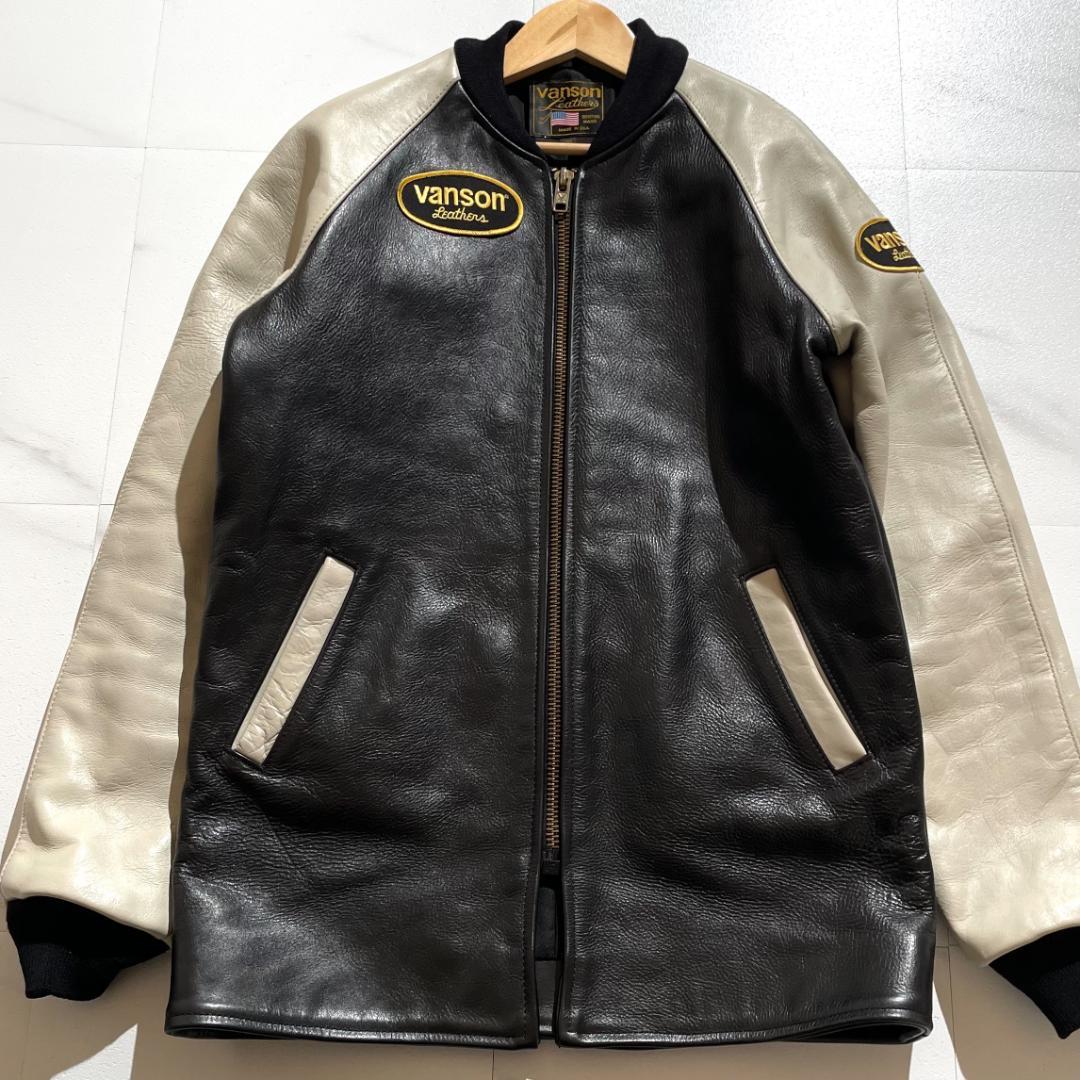 希少　VANSON TJV　ロング　チームジャケット　フルレザー　スタジャン