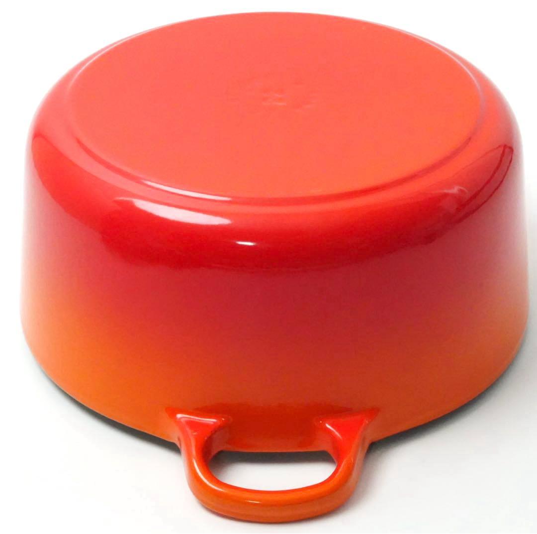 【美品】LE CREUSET　ココット ロンド オレンジ　22cm