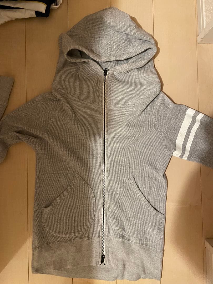 桃太郎ジーンズFROSTED BEARS グレー フルジップパーカー L