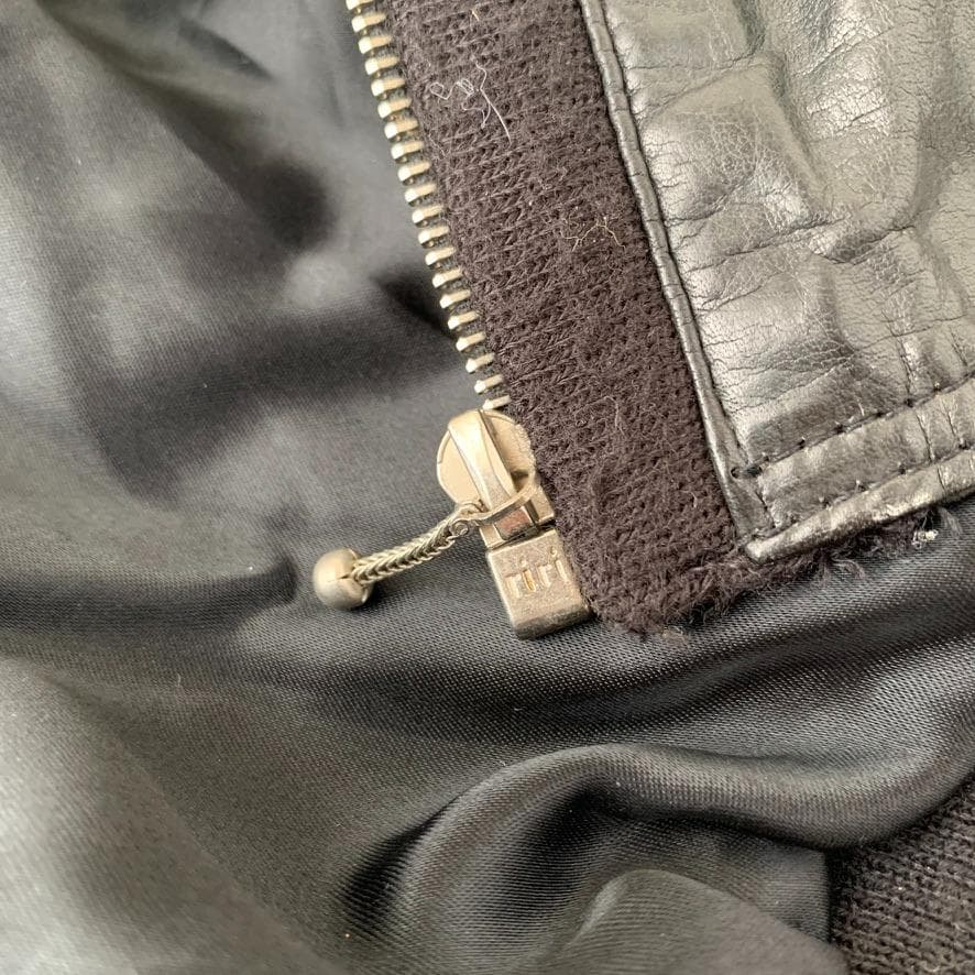 【英国製/riri】80-90s ヴィンテージ レザージャケット 訳あり L相当