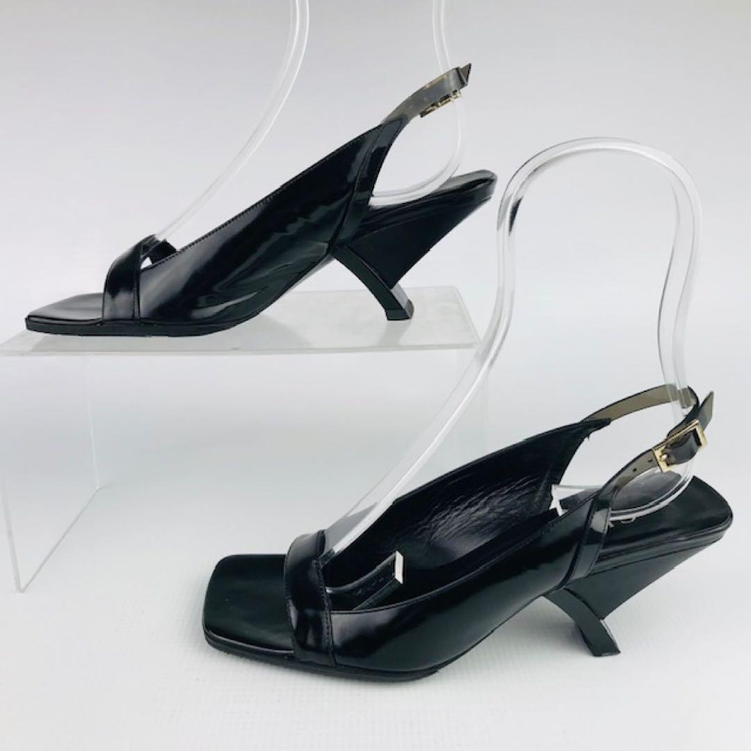 美品★GUCCI★レザー 変形ヒール パックストラップサンダル(35C)