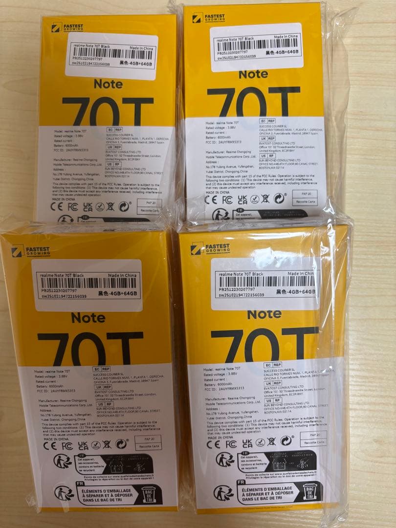 REALME NOTE 70T RAM 4GB+64GB 4台セット