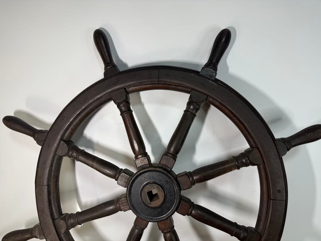◆舵輪◆直径約90㎝◆アンティークオブジェ◆木製◆大型◆操舵輪◆船舵◆舵◆