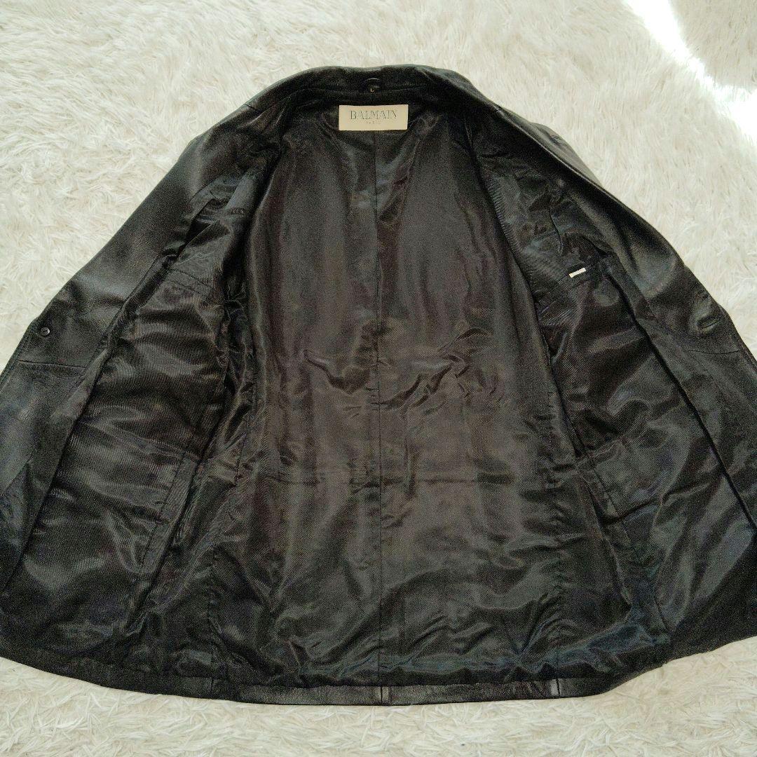【美品】バルマン☆ラムレザー　Ｌサイズ　2B テーラードジャケット　ブラック