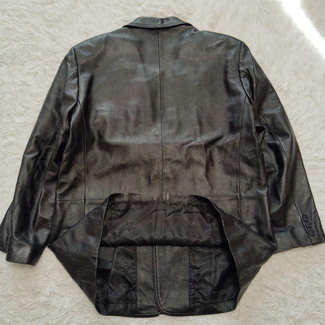 【美品】バルマン☆ラムレザー　Ｌサイズ　2B テーラードジャケット　ブラック