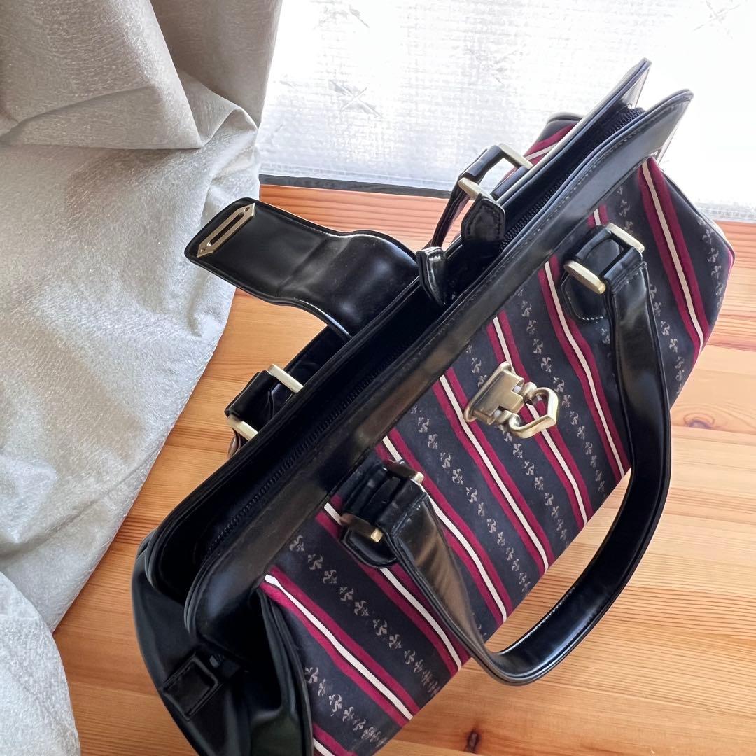 美品✨エクサントリーク レジメンタル柄　ハンドバッグ ボストンバッグ