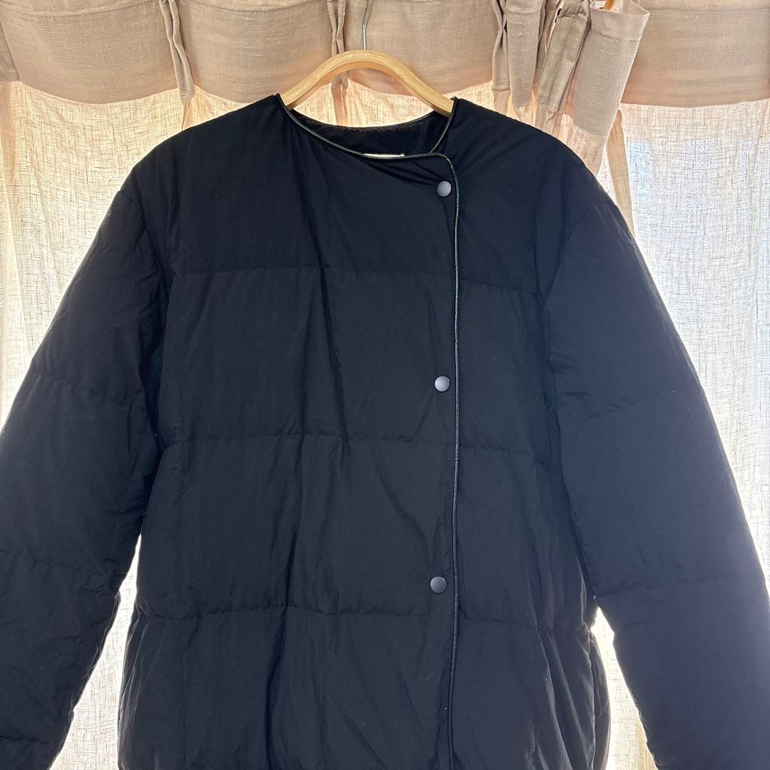 トゥデイフル　ノーカラーキルティングダウンコート36