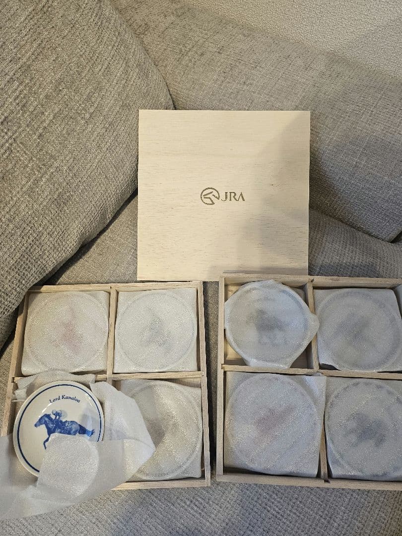 レア！JRA 馬デザイン美濃焼豆皿セット 8枚　ホークス×小倉競馬タオル