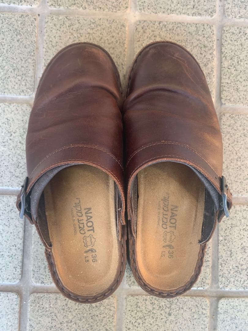 naot ナオト　本革レザーサボサンダル　39 23