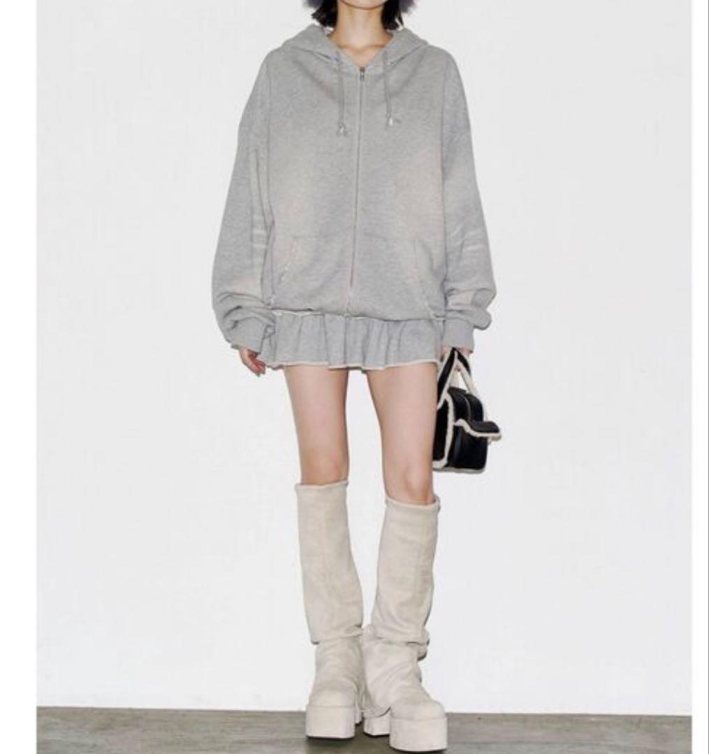 即日発送！EMODA ルーズフレアカバーフィットブーツ　アイボリー