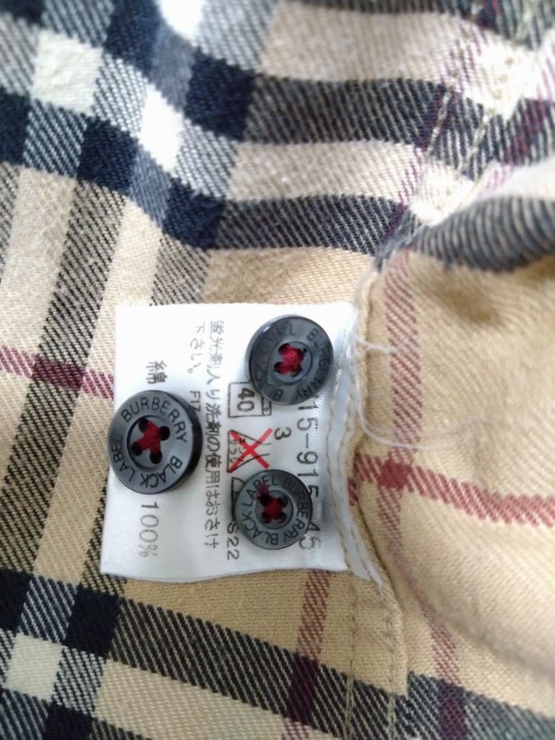 BURBERRY バーバリー BLACK LABEL チェック柄シャツ サイズ3