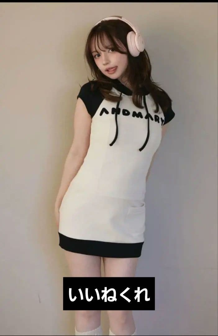 ワンピース ANDMARY Mary logo mini dress black