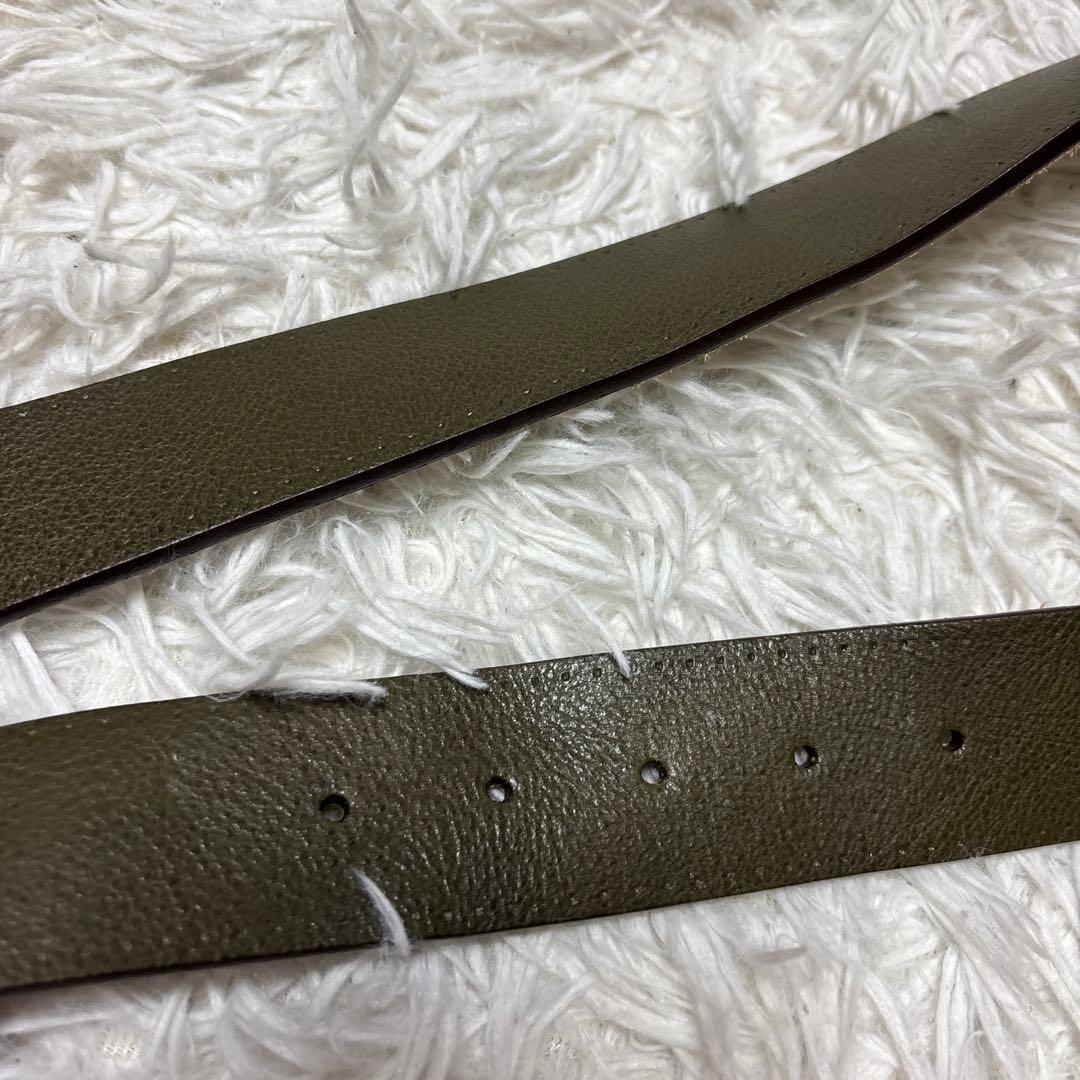 GUCCI グッチ ペガサス ベルト シルバーバックル 本革レザー カーキ 希少