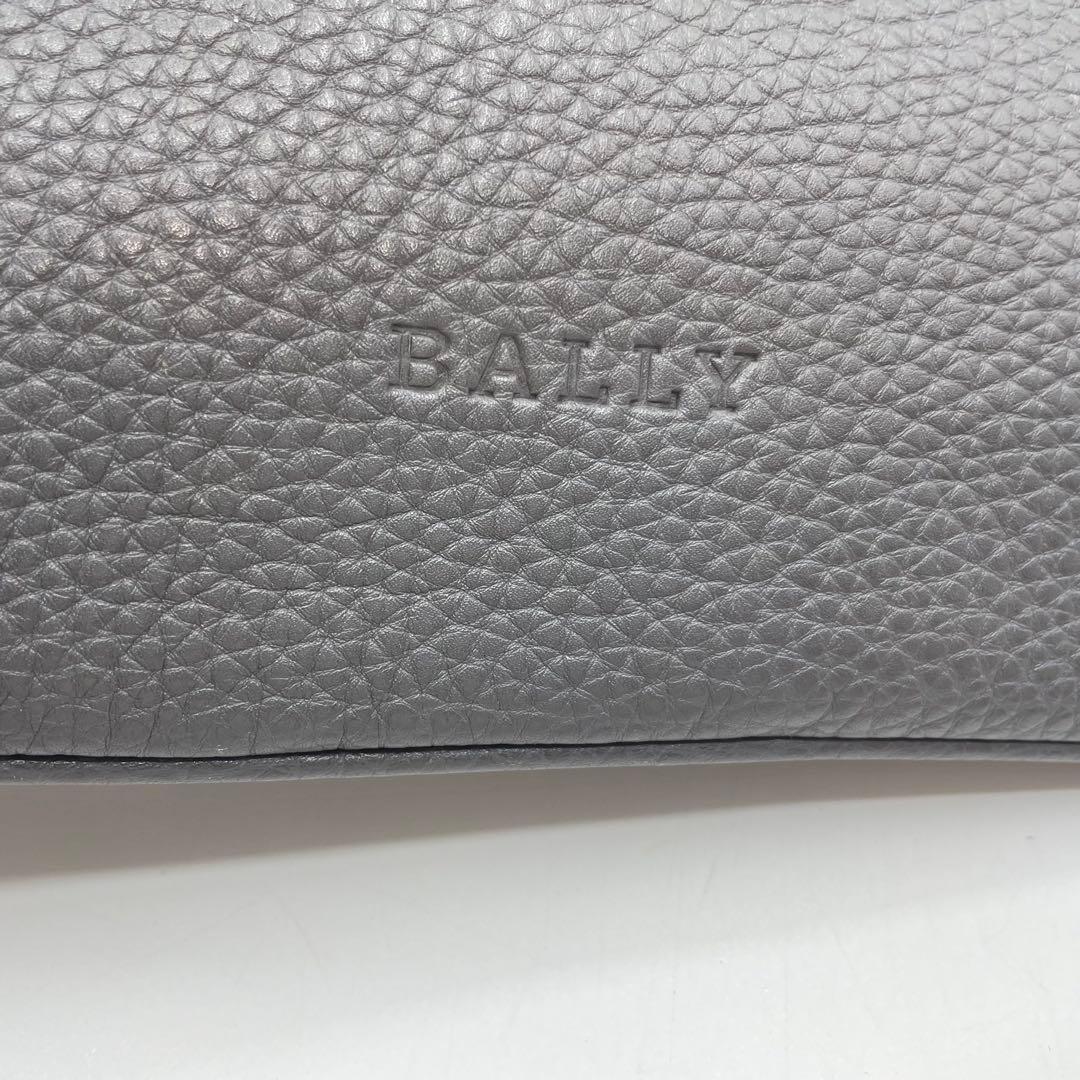 BALLY バリー ショルダーバッグ レザー ダークグレー　シボ革　メンズ