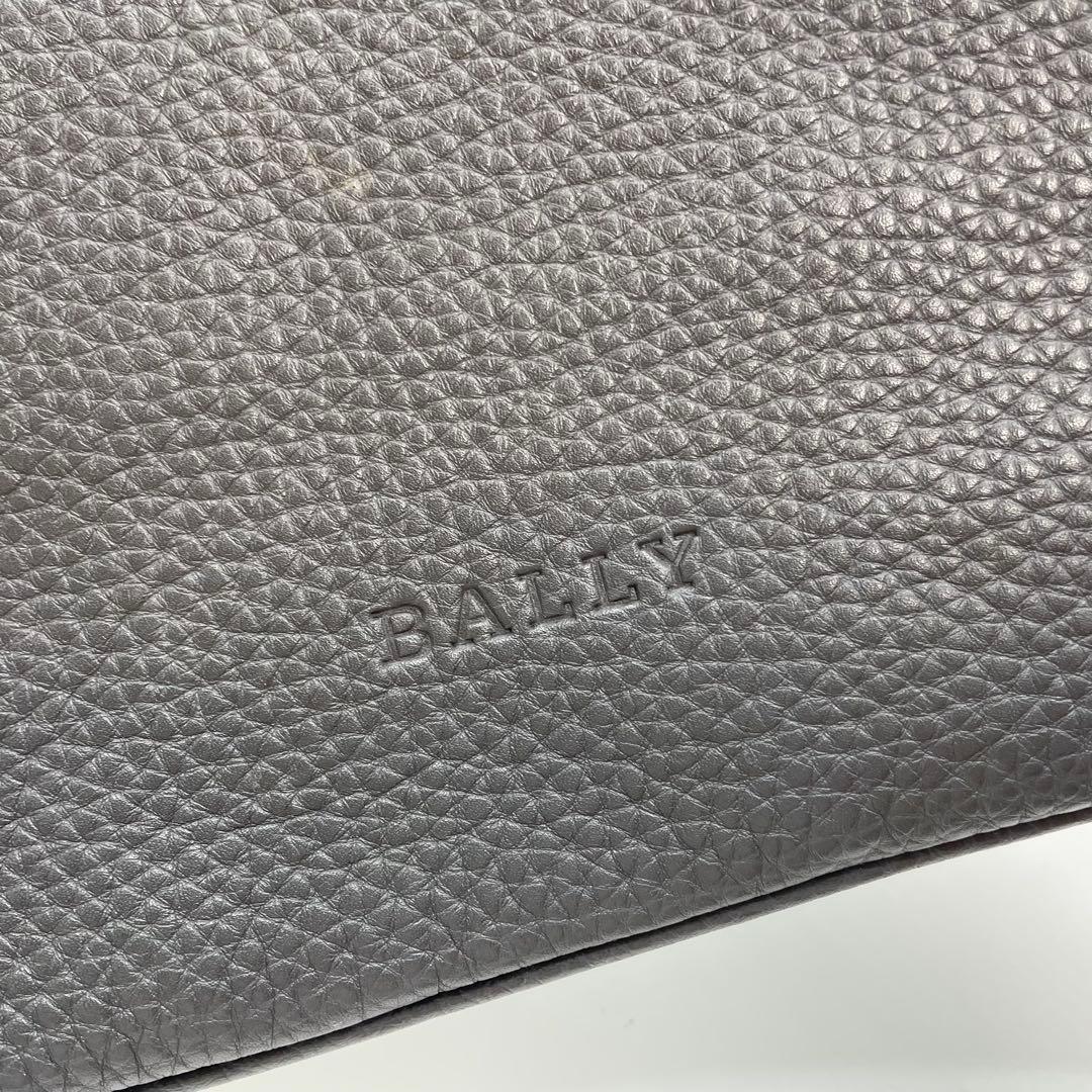 BALLY バリー ショルダーバッグ レザー ダークグレー　シボ革　メンズ