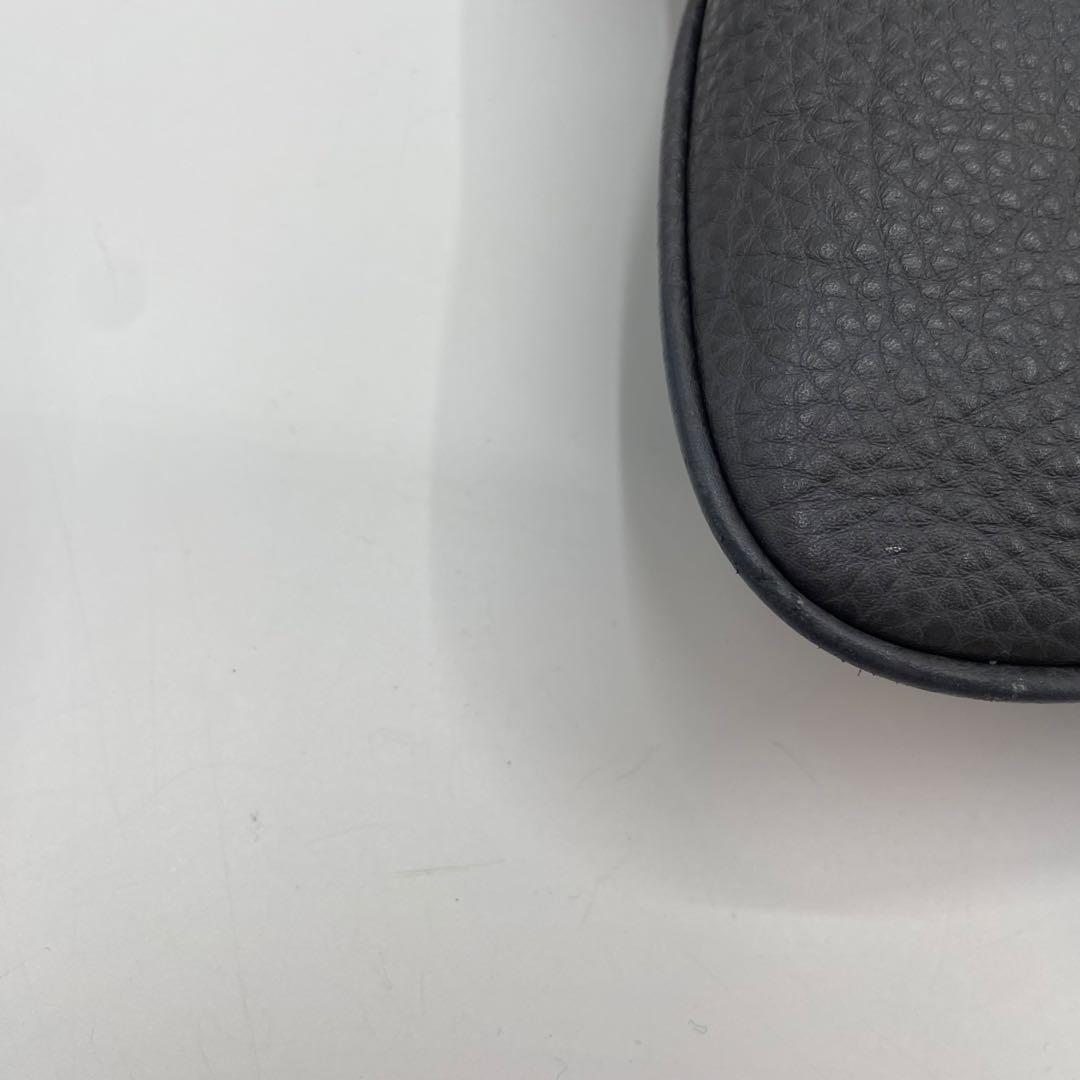 BALLY バリー ショルダーバッグ レザー ダークグレー　シボ革　メンズ