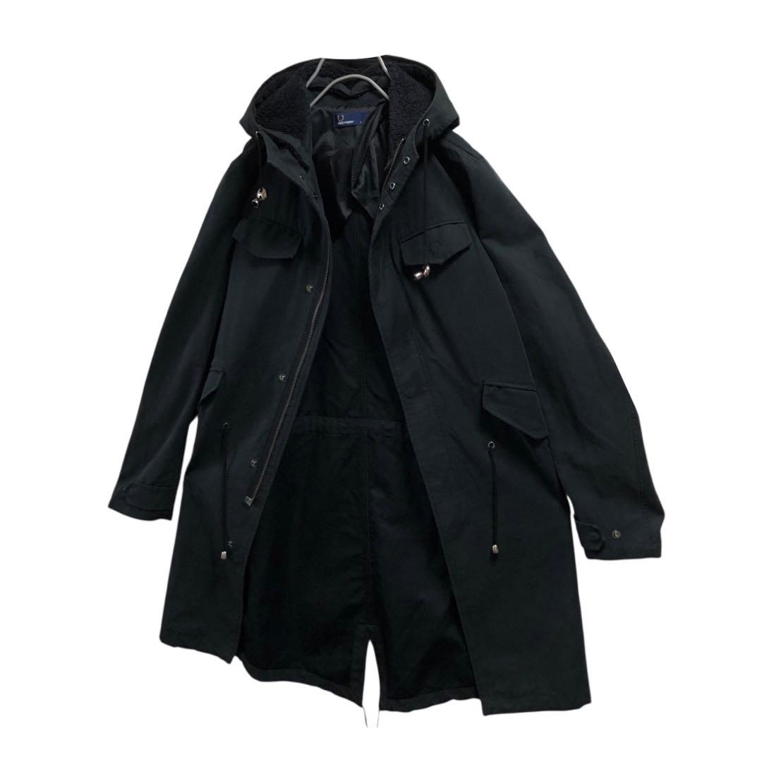 FRED PERRYフレッドペリーモッズコートアウターフード付刺繍ロゴ人気古着