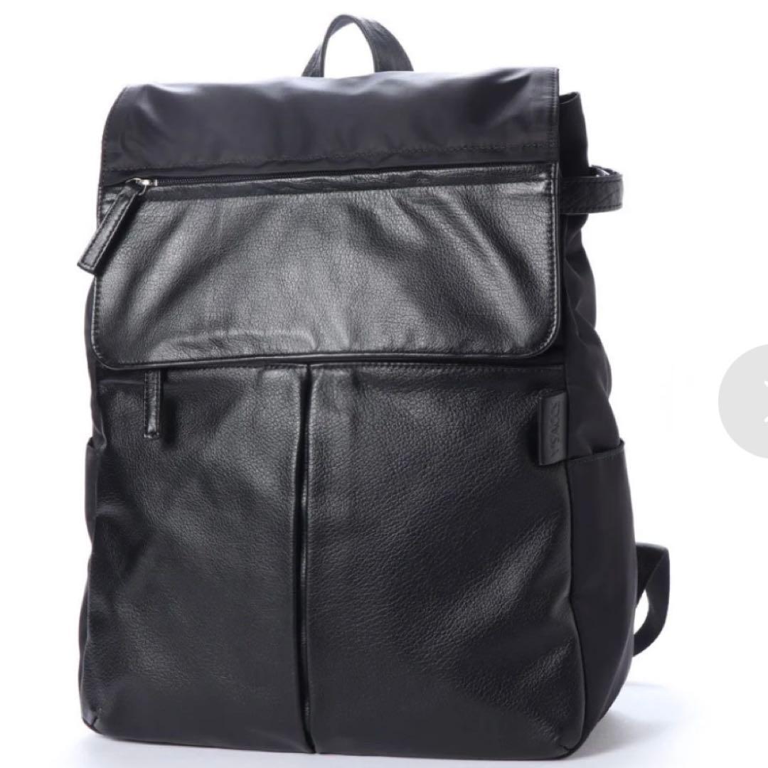 美品★ Y'SACCS イザック リュック ナイロン×牛革 ブラック 通勤 通学