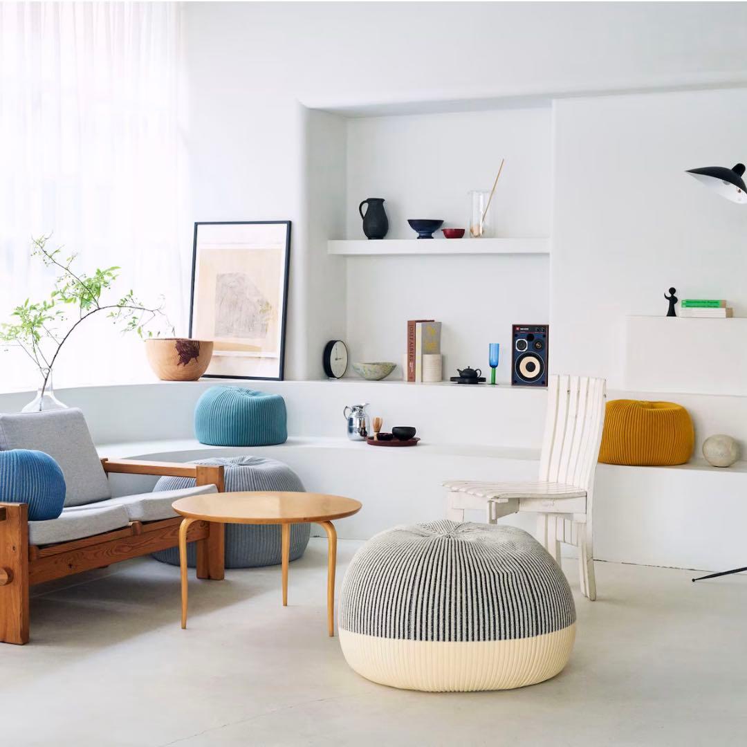 ［ＩＤＥＥ］ＰＵＵＦ BODY + COVER ホワイト×ブラック 70cm