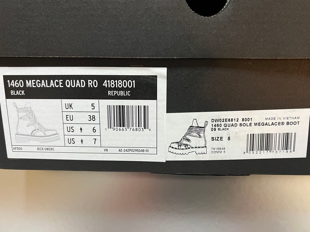 正規品Dr. Martens × Rick Owens1460Bex DS RO