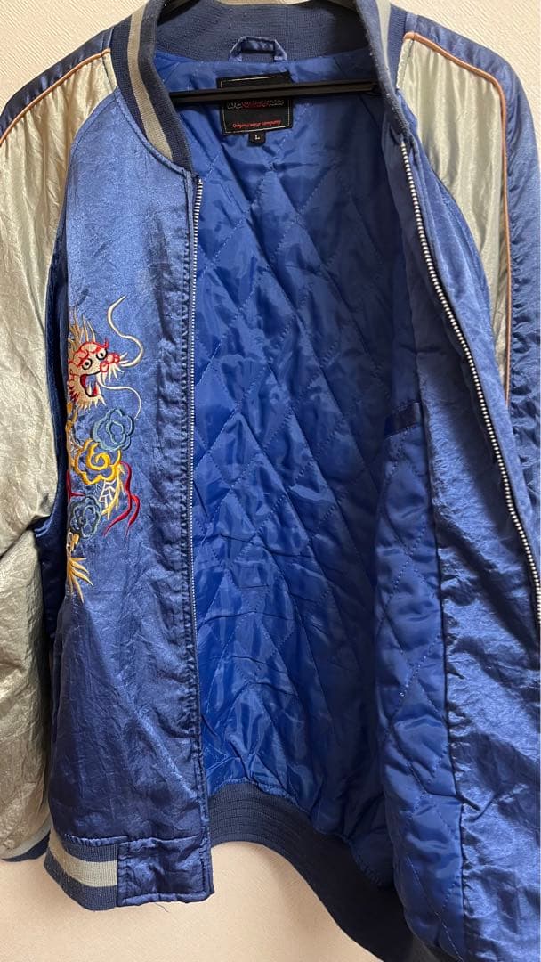 ドラゴン刺繍 スカジャン メンズ　Lサイズ 古着 ヴィンテージ
