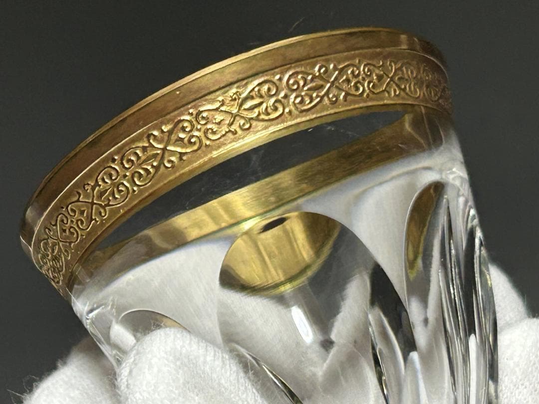 ベネチアンガラス MOSER 金彩 切子　モーゼル リキュールグラス 3個セット