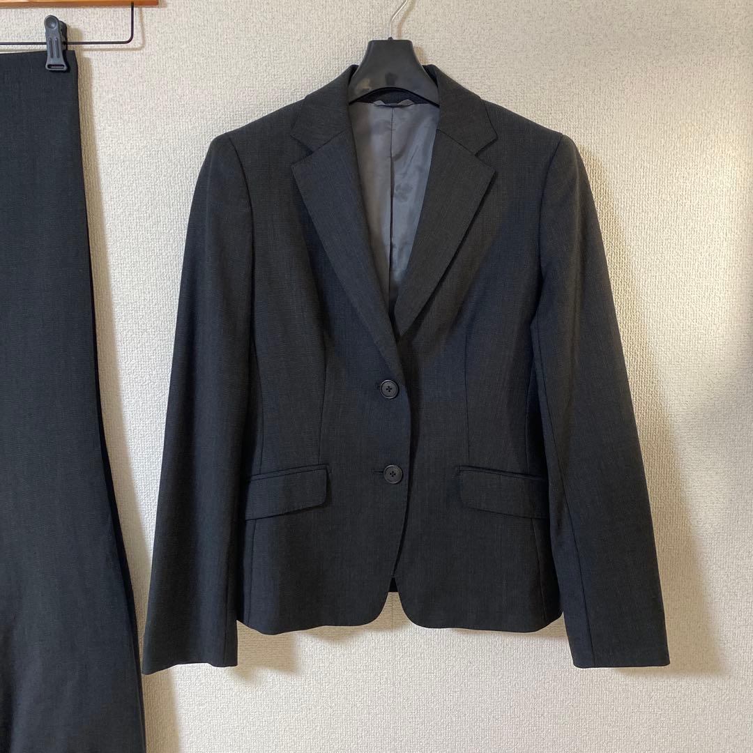 J.PRESS ジェイプレス パンツスーツ 7 W72 グレー ストレッチDMW