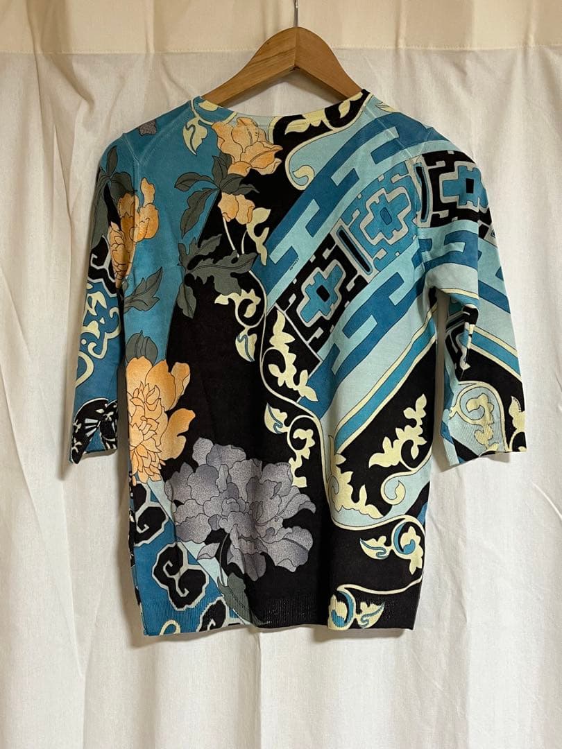 LEONARD Paris レオナール パリ 五分袖ニットトップス デパート購入