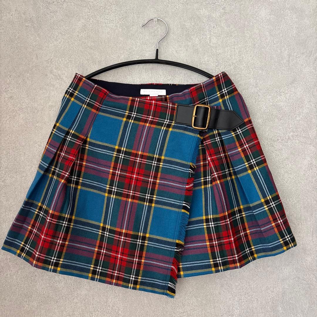 美品！BURBERRY バーバリーチルドレン チェック柄ラップスカート 140