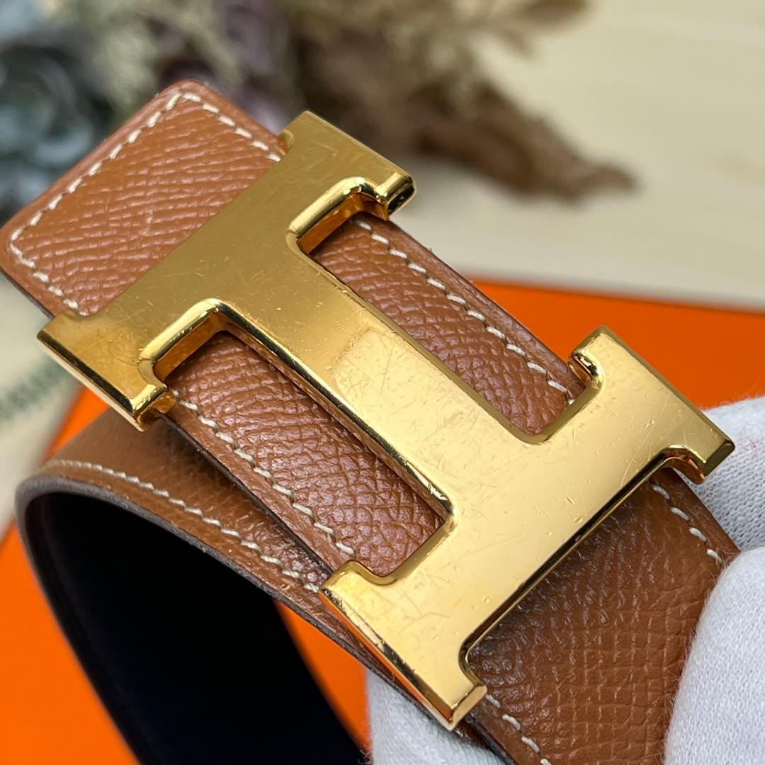 エルメス コンスタンスベルト 75 ◻︎B刻印 リバーシブル ブラウン ゴールド