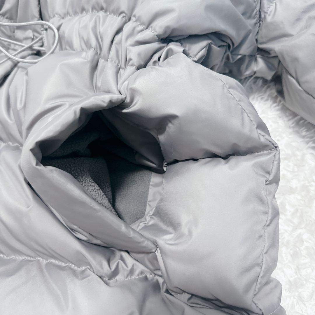 【美品】COACHグレー ファー フード付き ダウンジャケット Cロゴ　Sサイズ