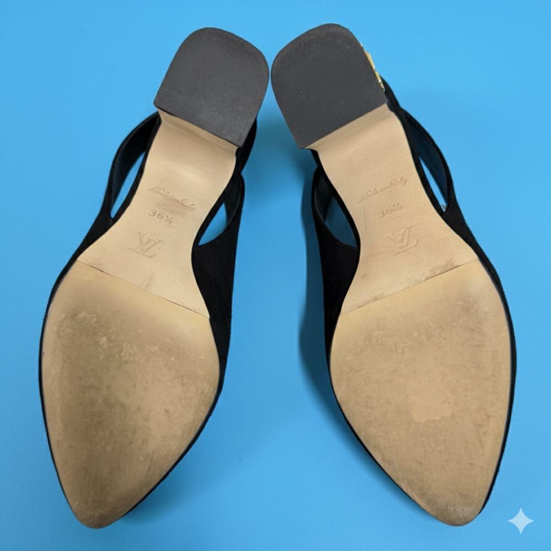 ブラック スリングバック ハイヒール 36.5 Louis Vuitton