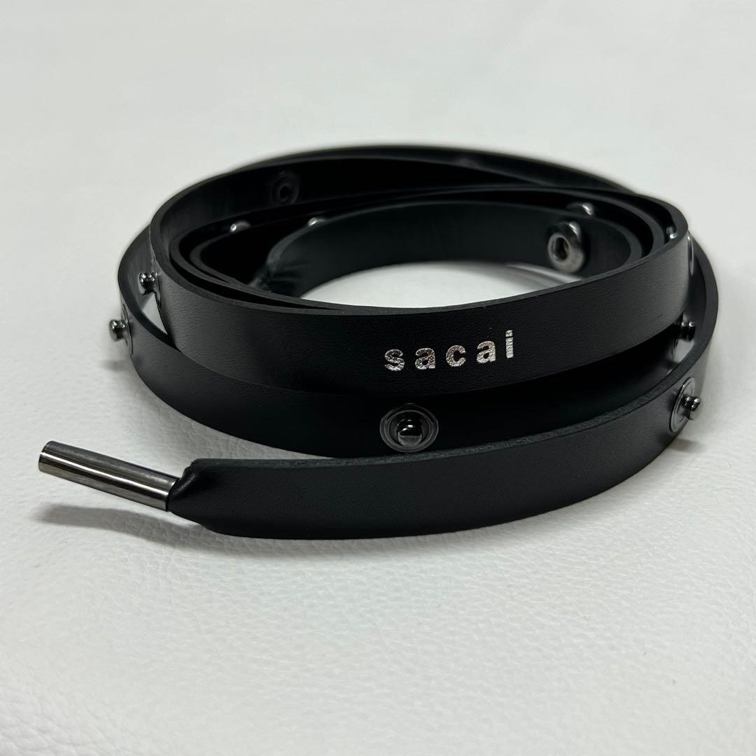 国内正規品 sacai サカイ 革ベルト 黒 ブラック