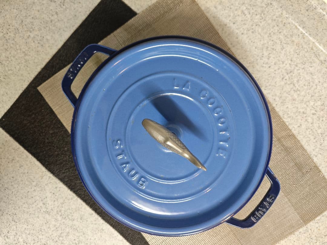 ストウブ鍋　ピコ・ココット ラウンド ロイヤルブルー　ストウブ 24cm