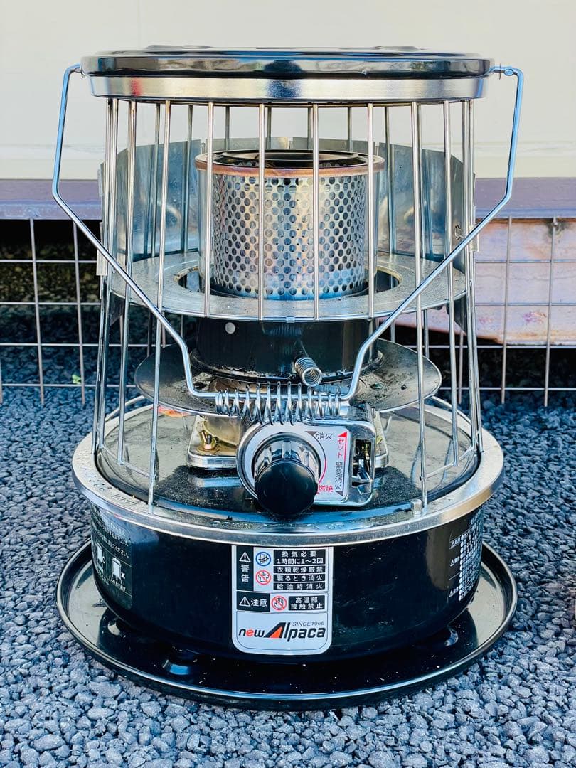 NEWアルパカ石油ストーブ 専用ケース・反射板・五徳付　ブラック