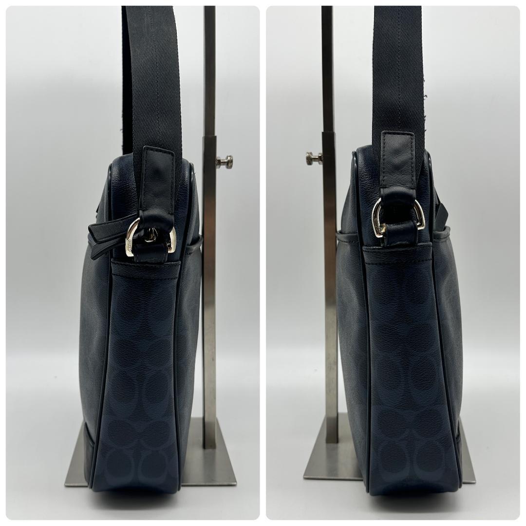 COACH コーチ フライトバッグ レザー ダークネイビー シグネチャー