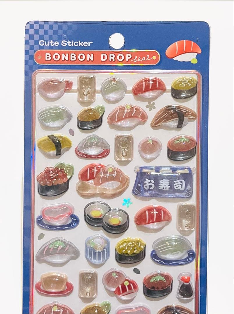ボンボンドロップシール　和柄　9枚