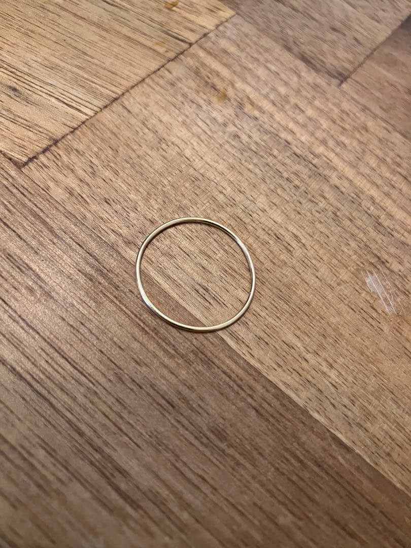 今日だけ値下げ！シンプル ゴールドリング15号　K18