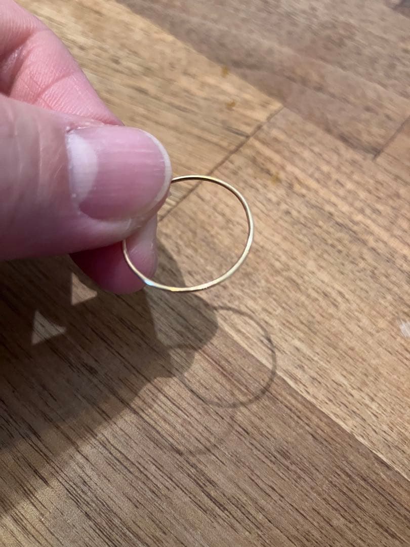 今日だけ値下げ！シンプル ゴールドリング15号　K18