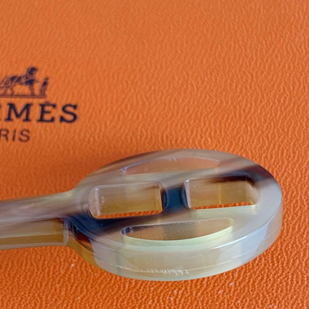超美品 エルメス HERMES かんざし 簪 水牛 バッファローホーン 箱付