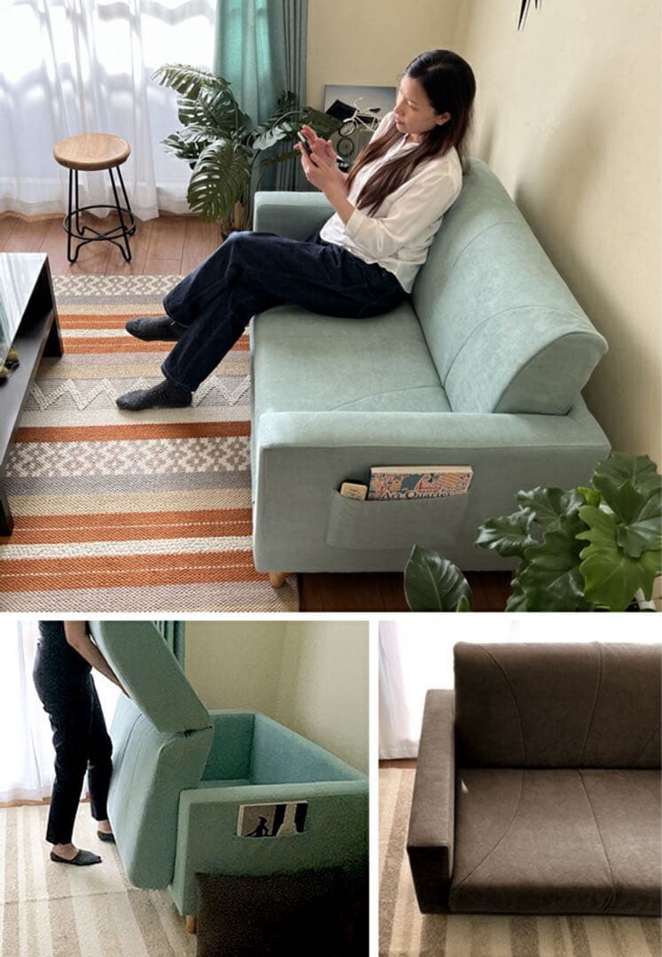 2人掛けソファベッド　オートミール