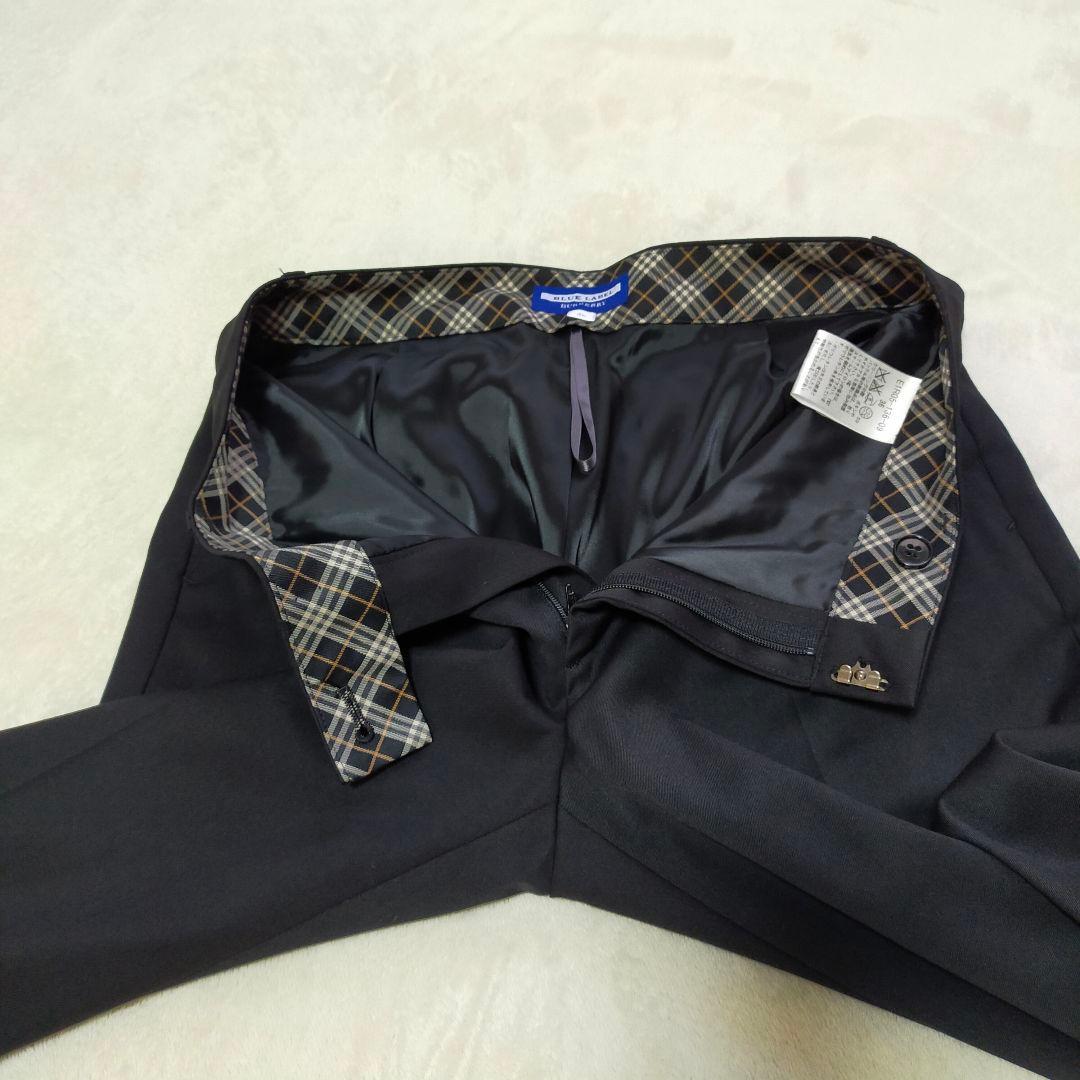 美品　BURBERRY　36　黒無地　パンツスーツ　セットアップ　ノバチェック