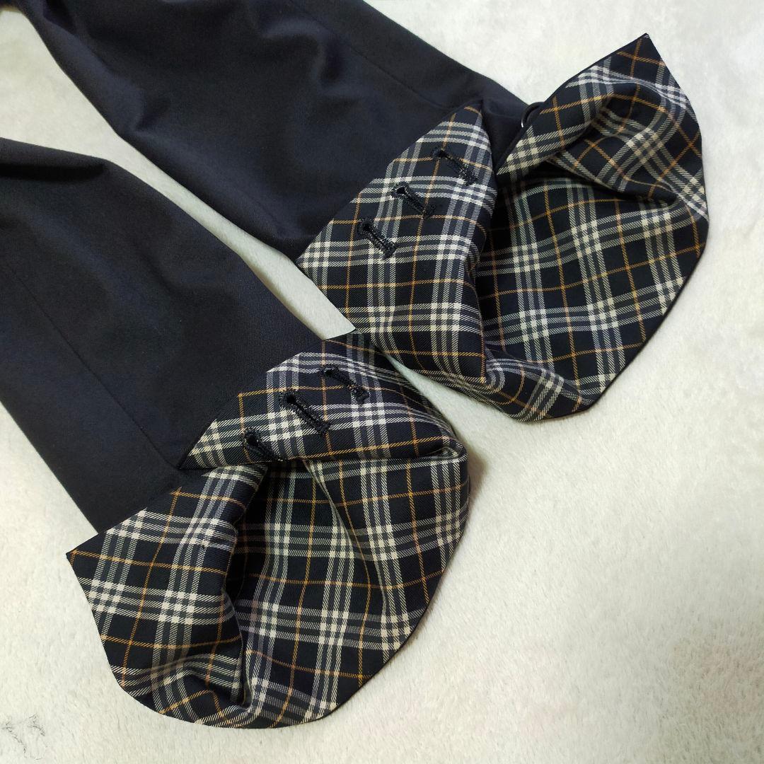 美品　BURBERRY　36　黒無地　パンツスーツ　セットアップ　ノバチェック